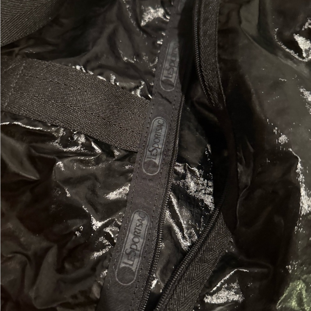 LeSportsac Shiny Black Nylon Tote